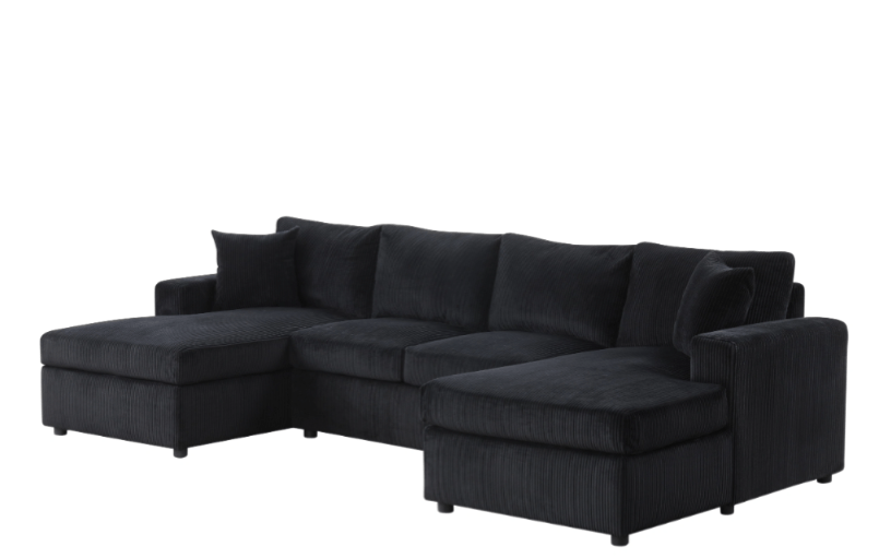 Zack Double Chaise Sectional w Pillows - LDH Furniture