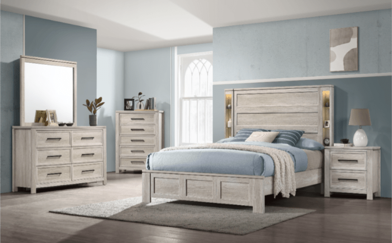Clarke Collection Bedroom Set (Q/K Bed+DR+ MR+NS) – LDH Furniture