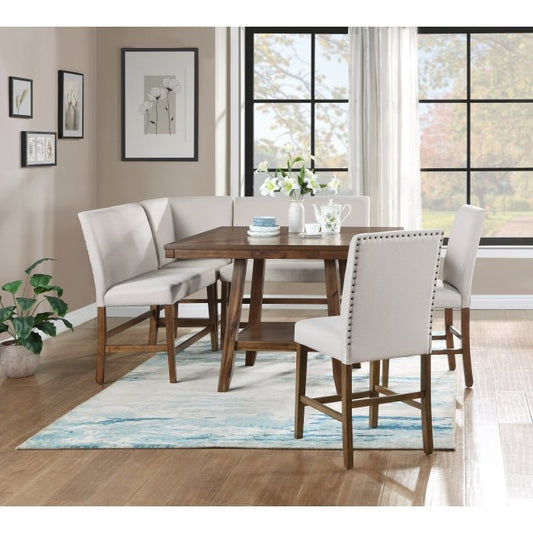 Nook Rich Brown 6PC Counter Height Dining Table Set - LDH Furniture