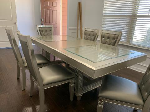 Adelina Silver/Gray Dining Set - LDH Furniture