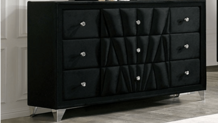 Carissa 6 Draw Velvet Dresser - LDH Furniture
