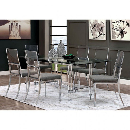 Casper Chrome & Glass Dining Set - LDH Furniture
