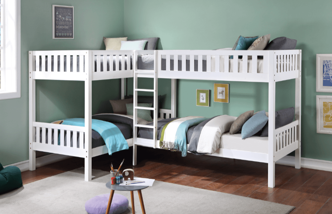Corner Twin Size Bunk Bed - LDH Furniture