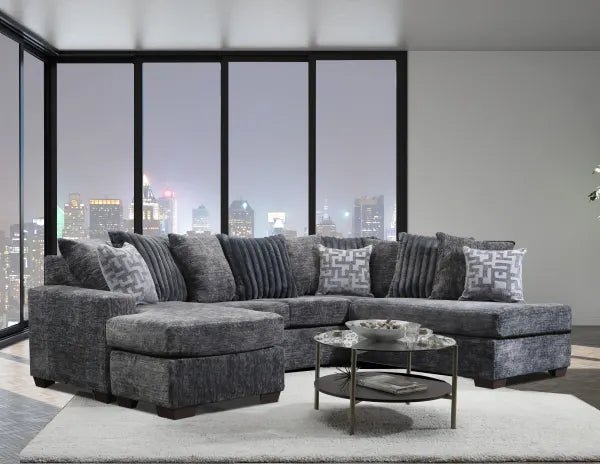 Devin U Shaped Sectional w Pillows - LDH Furniture