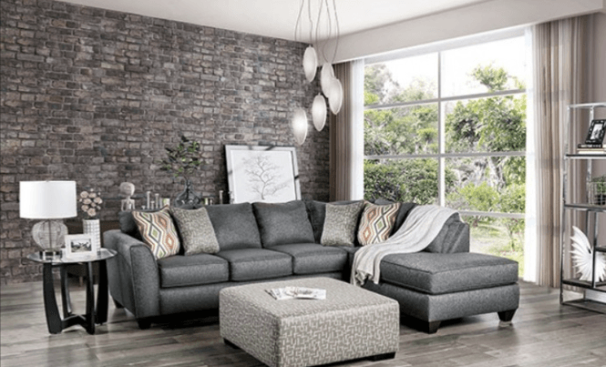 Earl Collection Sectional Sofa & Ottoman – Modern Gray Design - LDH Furniture