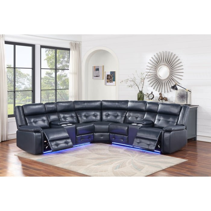 Envi Power Reclining Sectional w LED Lights - LDH Furniture