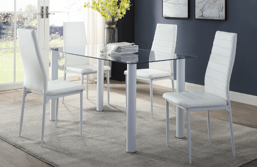 Florian Glass Table Top Dining Set - LDH Furniture
