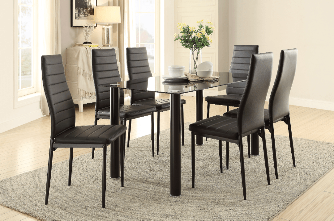 Florian Glass Table Top Dining Set - LDH Furniture