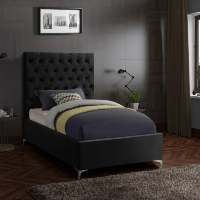 Jaden Tufted Velvet Platform Bed - LDH Furniture