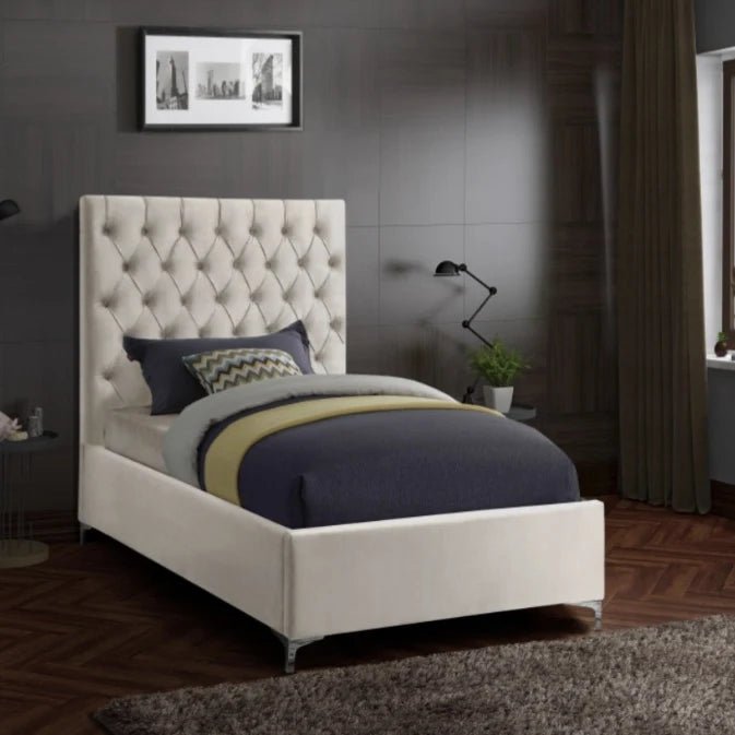 Jaden Tufted Velvet Platform Bed - LDH Furniture