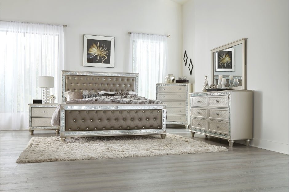Juliette Collection 4PC Bedroom Set (Q/K Bed+DR+ MR+NS) - LDH Furniture