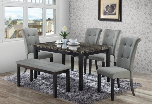 Kylie Marble Table Top Dining Set - LDH Furniture