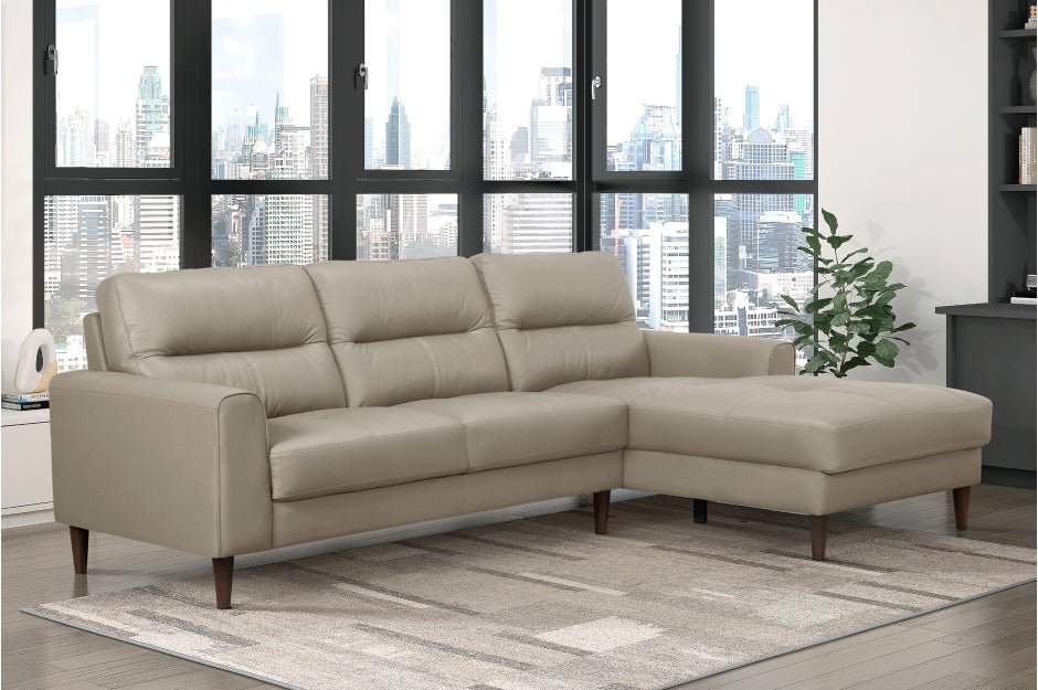 Lewes Collection - 2PC Leather Sectional w Right Chaise - LDH Furniture