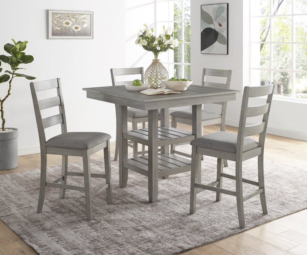 Melamine Gray Counter Height Dining Set - LDH Furniture