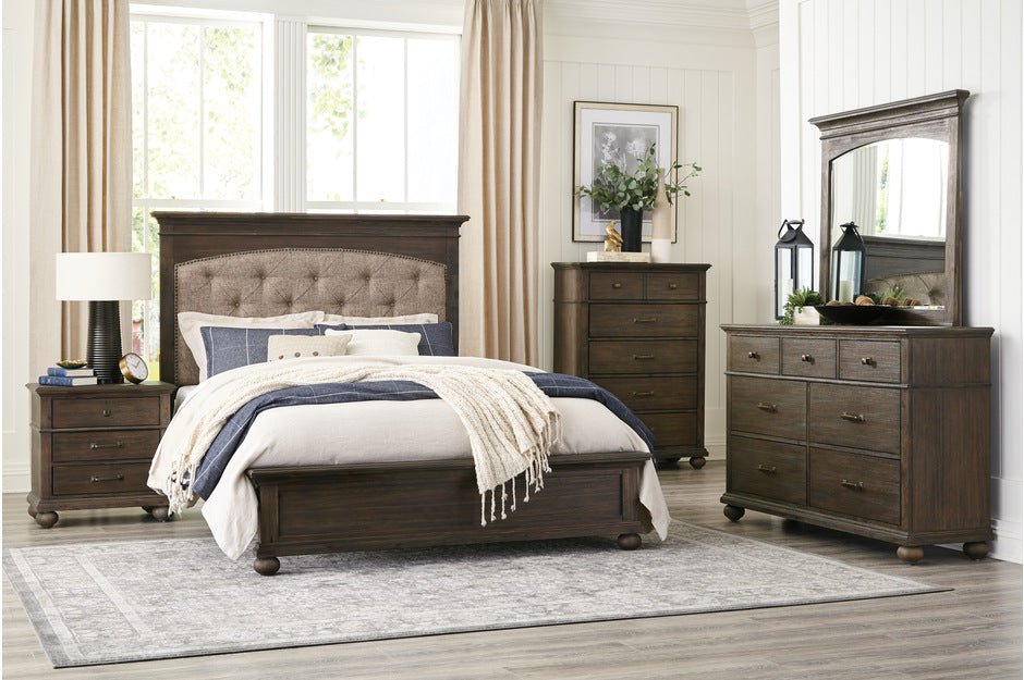 Motsinger Collection 4PC Bedroom Set (Q/K Bed+DR+ MR+NS) - LDH Furniture