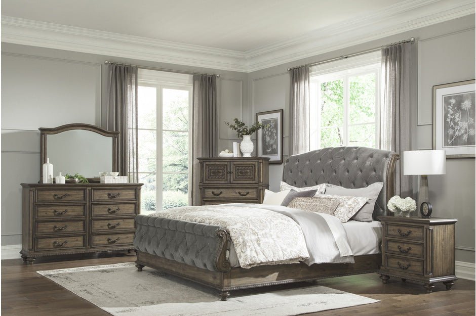 Rachelle Collection 4PC Bedroom Set (Q/K Bed+DR+ MR+NS) - LDH Furniture